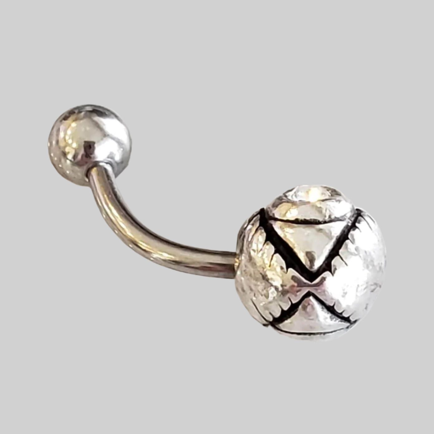  Silver Body Jewelry | Third Eye Belly Ring | Surgical Steel and 925 Silver | White Sapphire Crystal 1