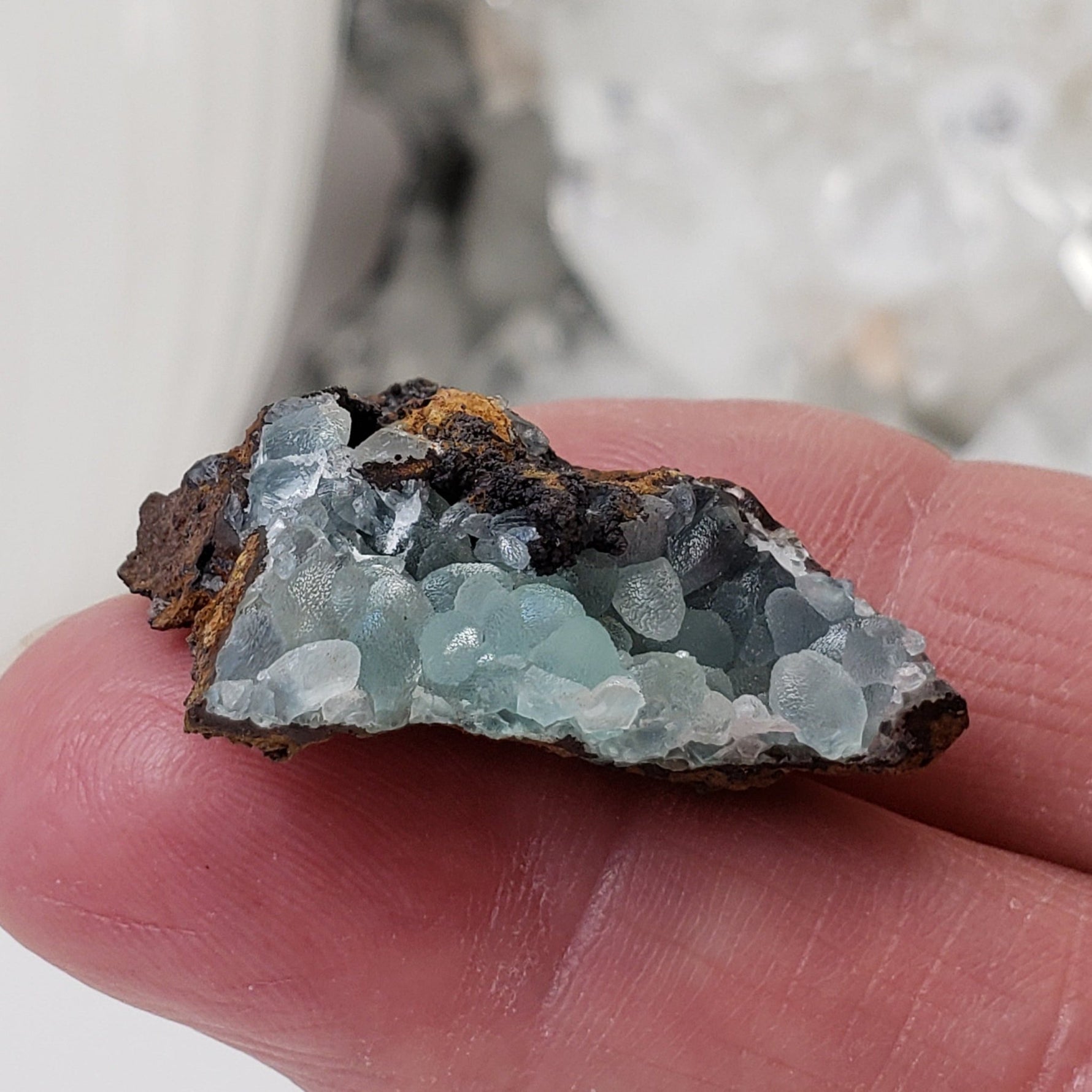  Smithsonite Crystals on Matrix | Perky Box Thumbnail Specimen | Chihuahua, Mexico | SO24 5