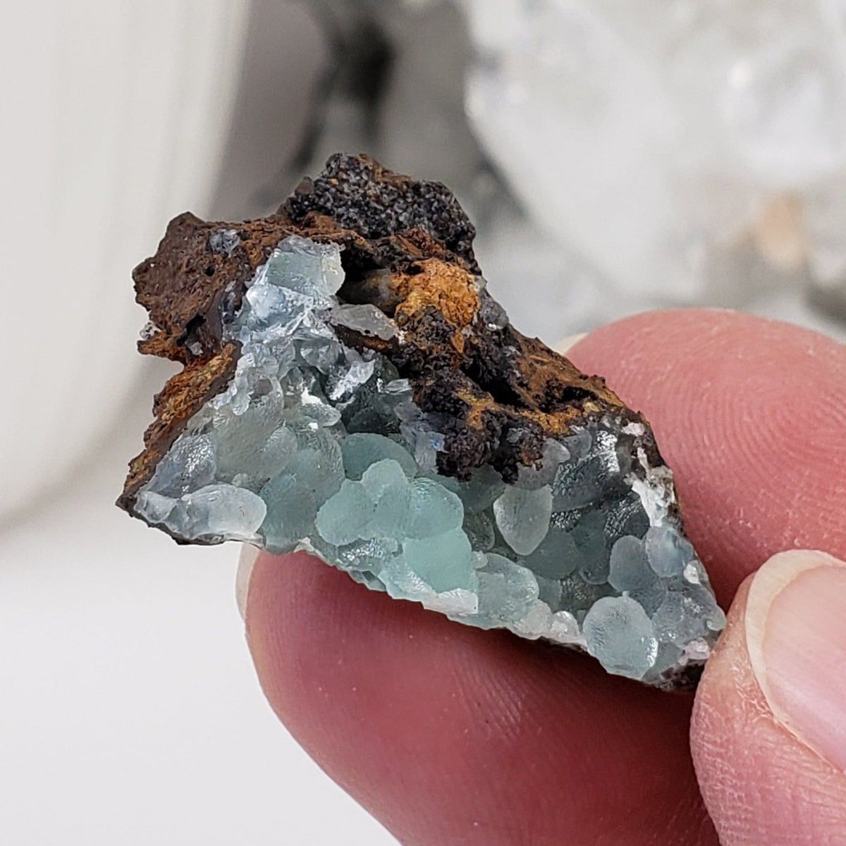  Smithsonite Crystals on Matrix | Perky Box Thumbnail Specimen | Chihuahua, Mexico | SO24 1