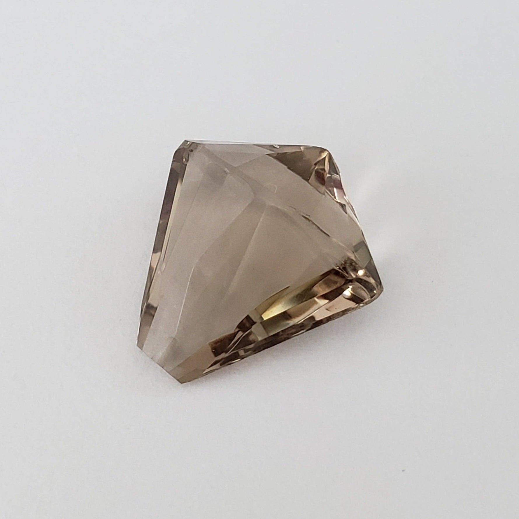  Smoky Quartz | Double Sided Kite Shape Cut | Half Drilled | 17x16mm 9.2ct 3