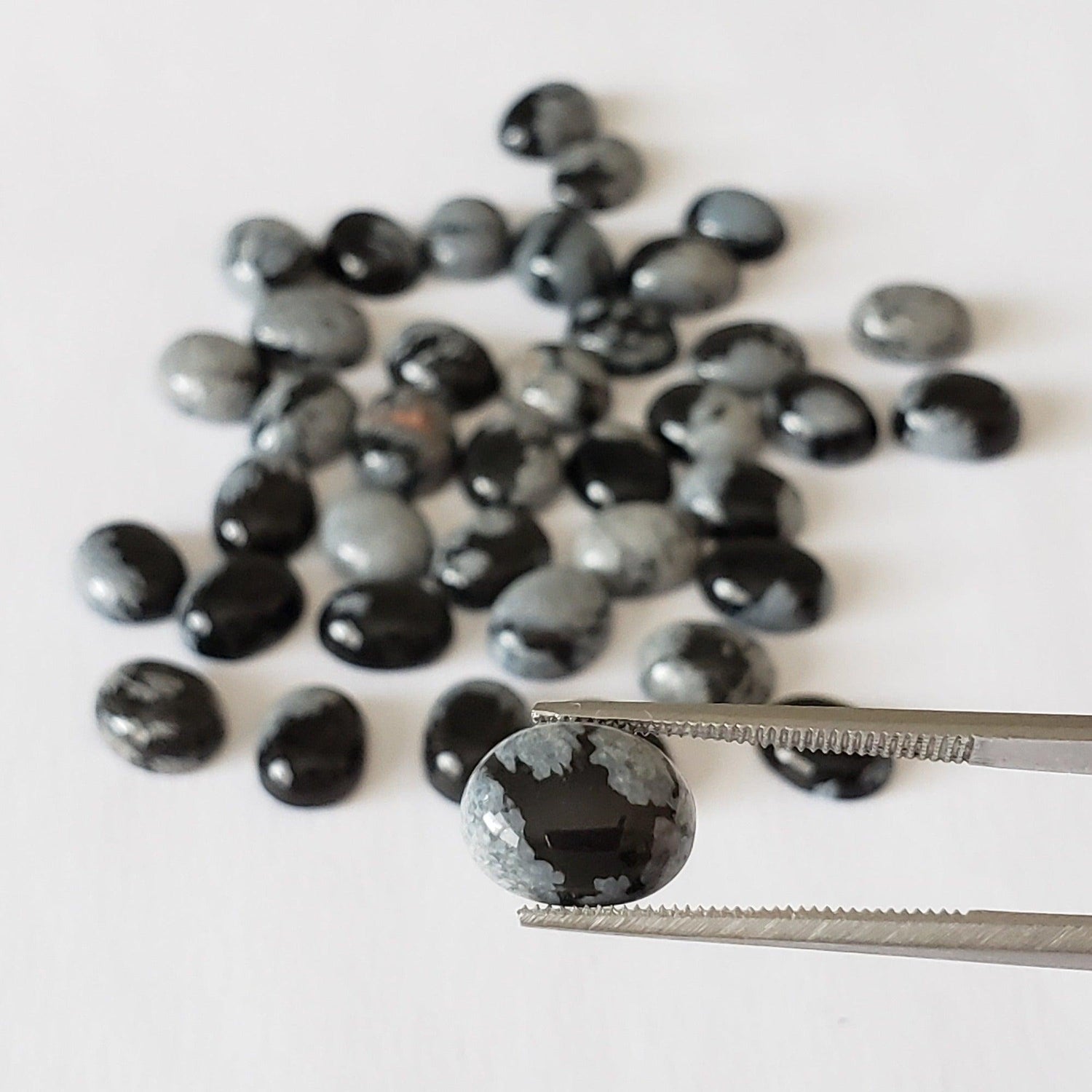  Snowflake Obsidian | Oval Cabochon | 10x8mm 