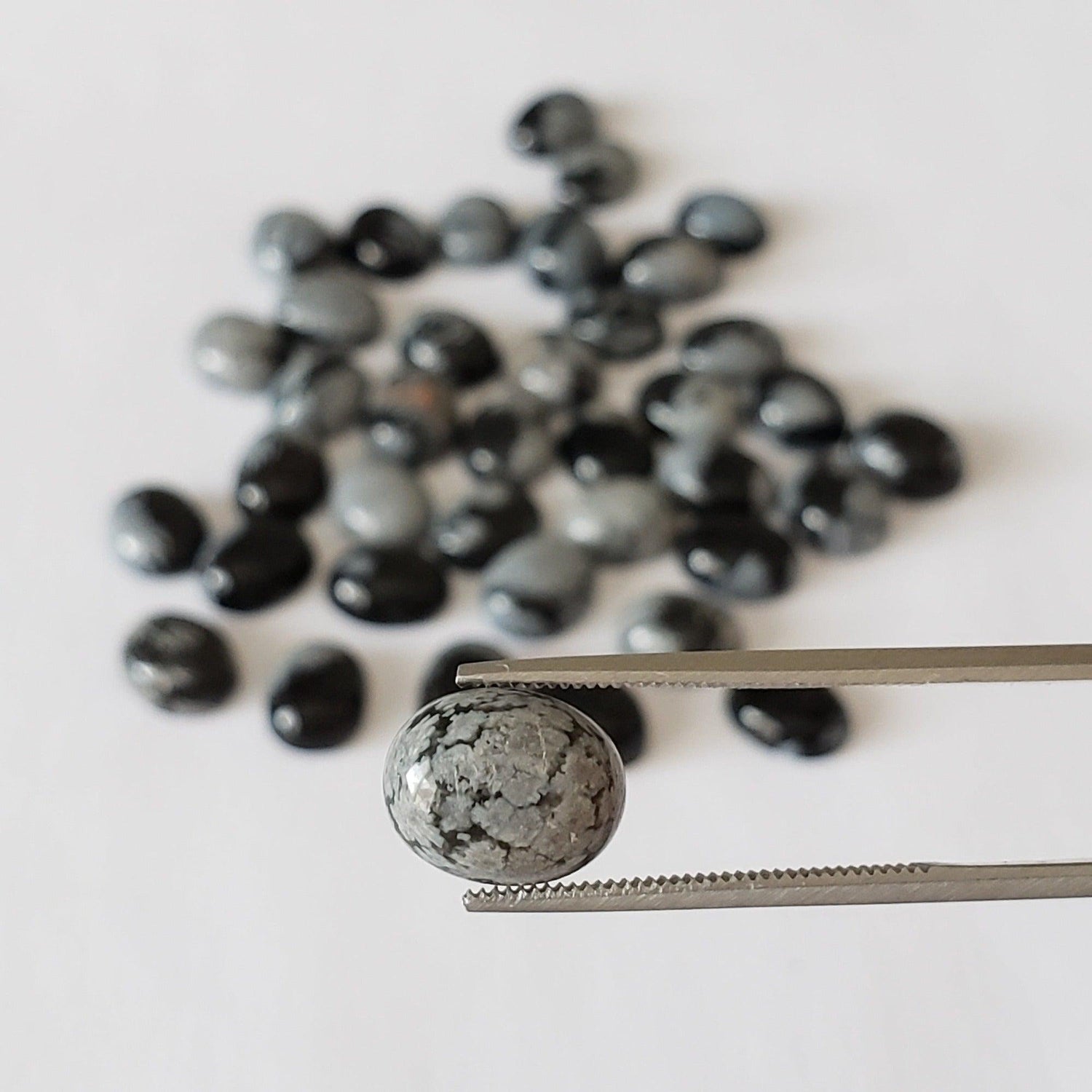  Snowflake Obsidian | Oval Cabochon | 10x8mm 1