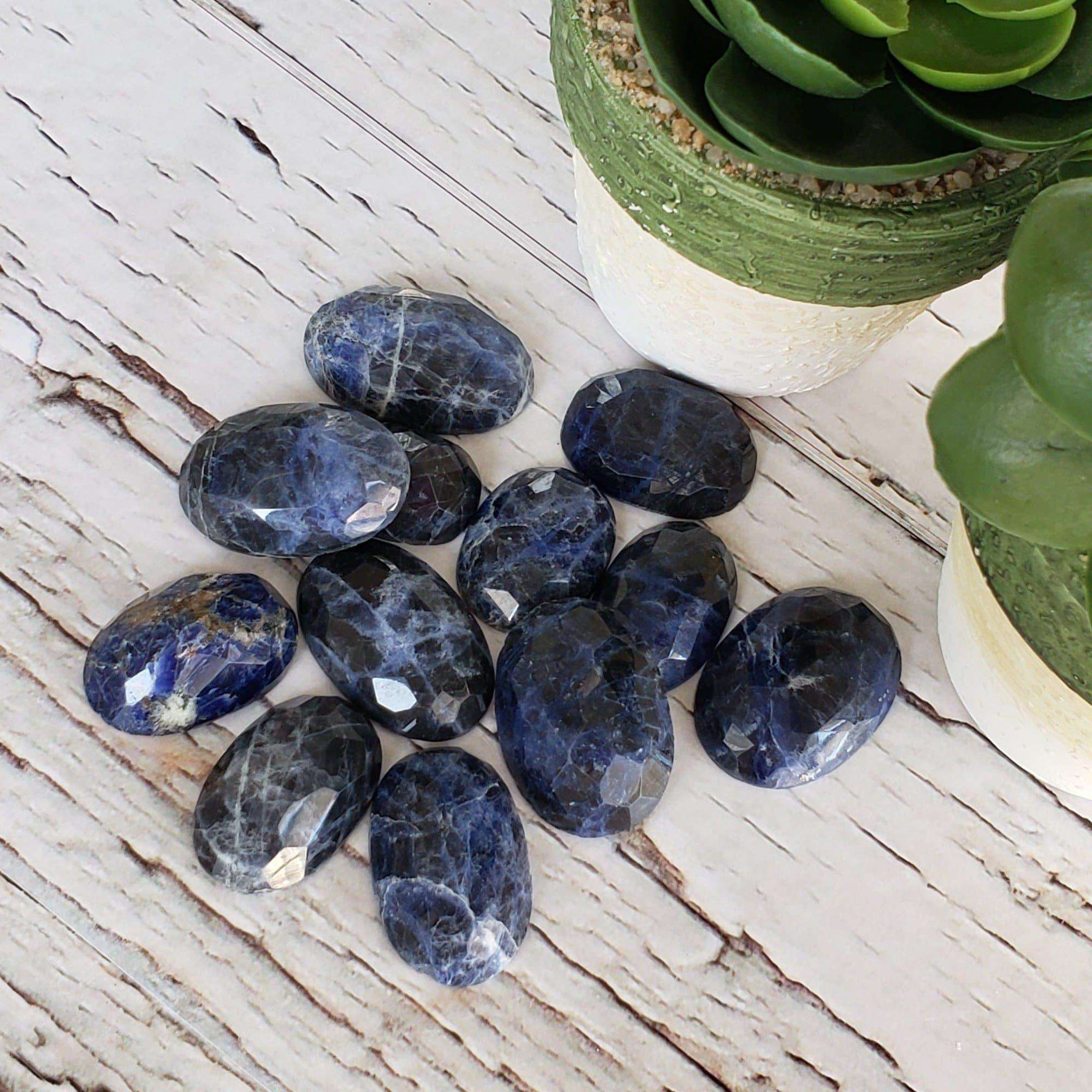   Sodalite | Oval Facet Cabochon | Navy Blue | 15-29 carats | Canada 