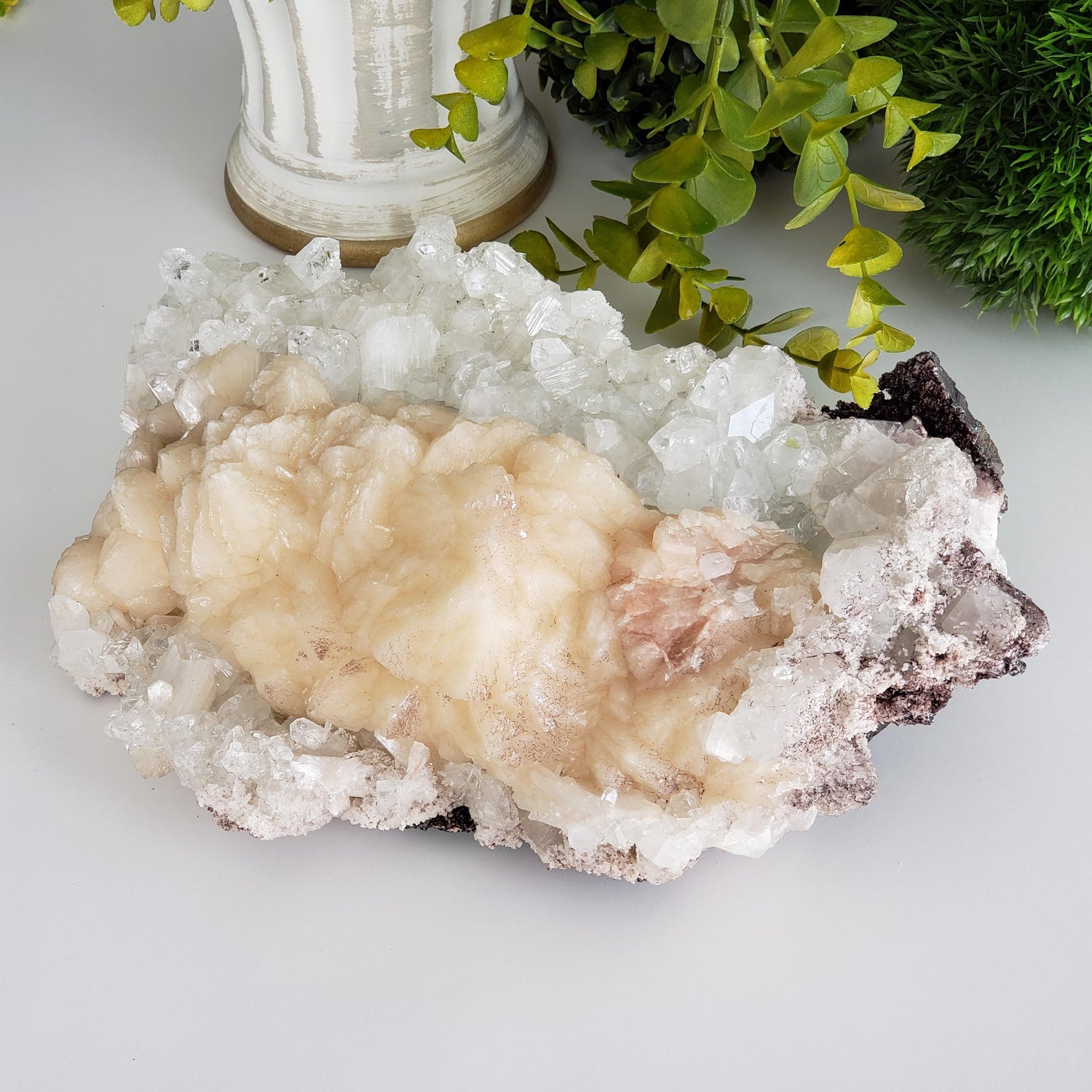  Stilbite Flower on Apophyllite Crystal Bed | 3.73 KG | Jalgaon, India 