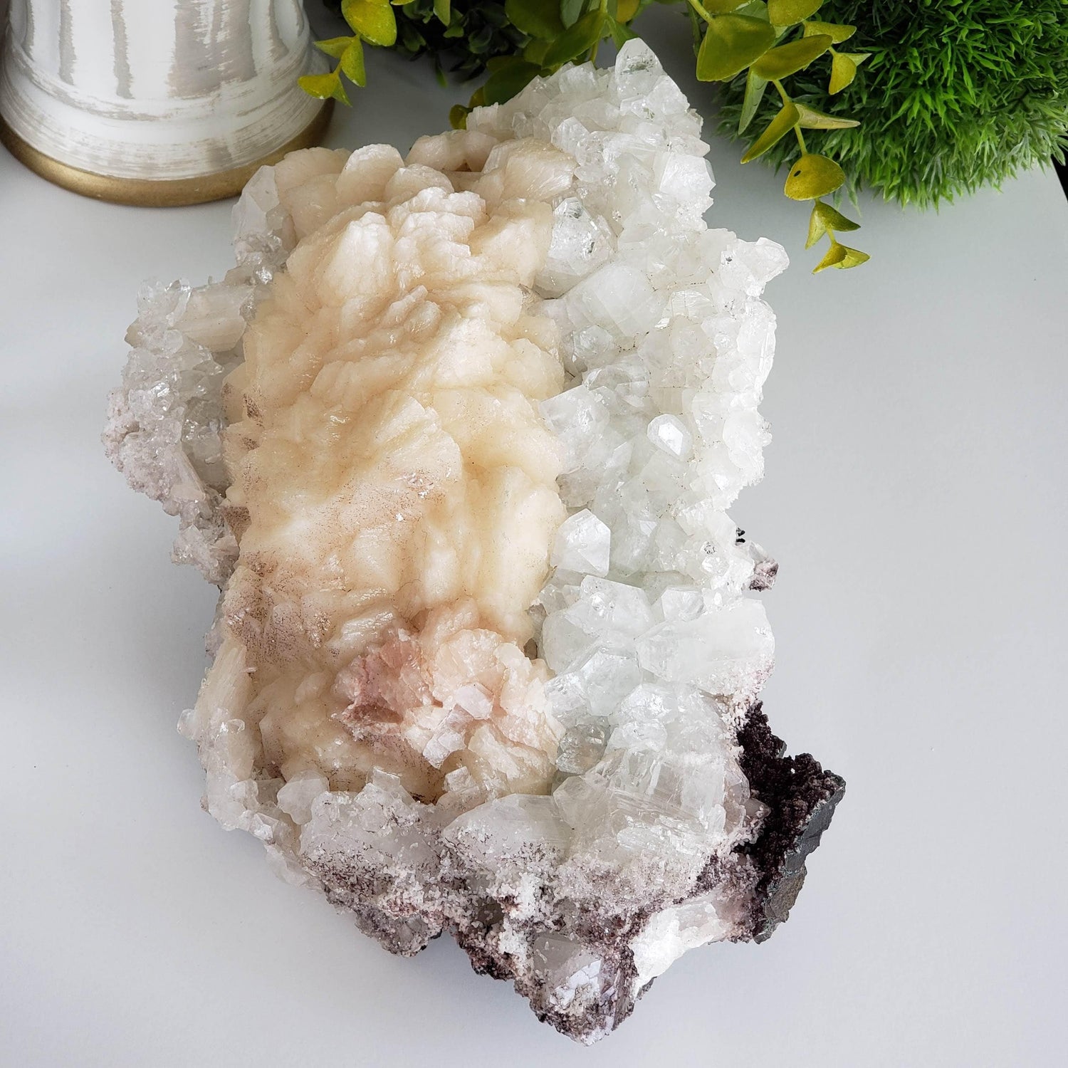  Stilbite Flower on Apophyllite Crystal Bed | 3.73 KG | Jalgaon, India 1