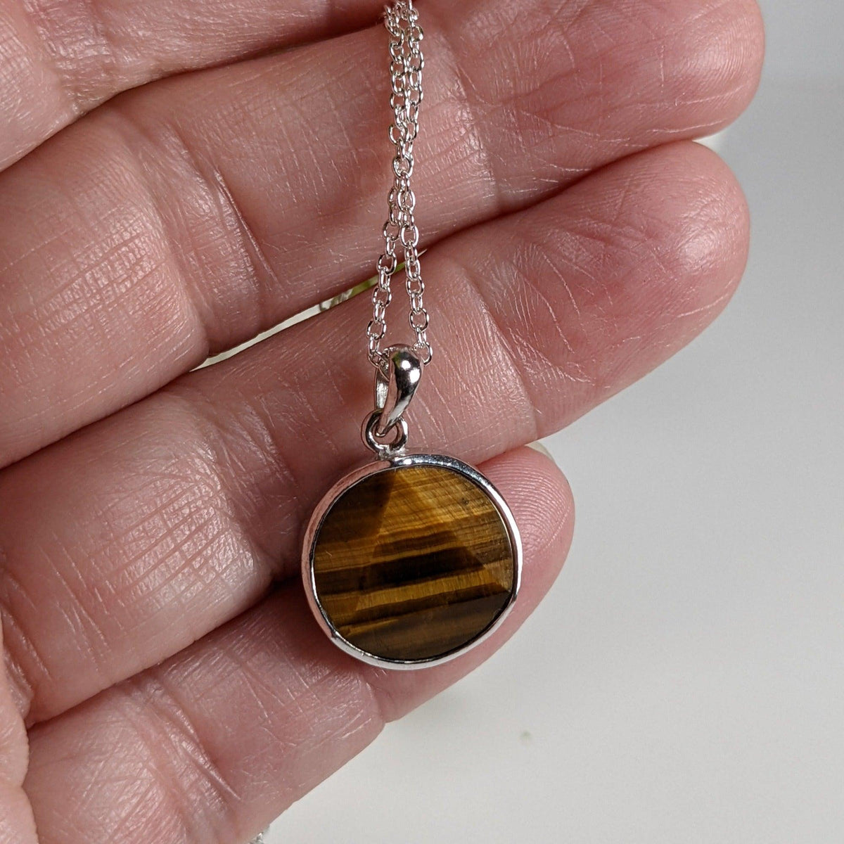  Tigers Eye Pendant | Two Sided Faceted Stone | 925 Sterling Silver | Brazil 2