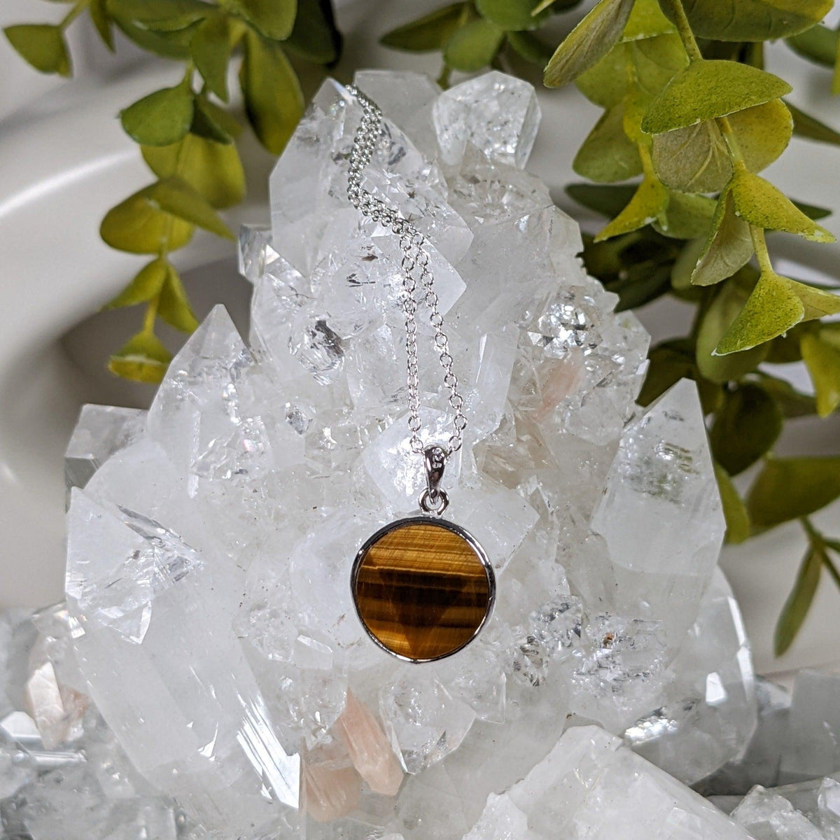  Tigers Eye Pendant | Two Sided Faceted Stone | 925 Sterling Silver | Brazil 5