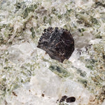  Titanite in Green Diopside matrix | Black Sphene with White Calcite Crystal | 454 grams | Bancroft, Ontario Canada 1