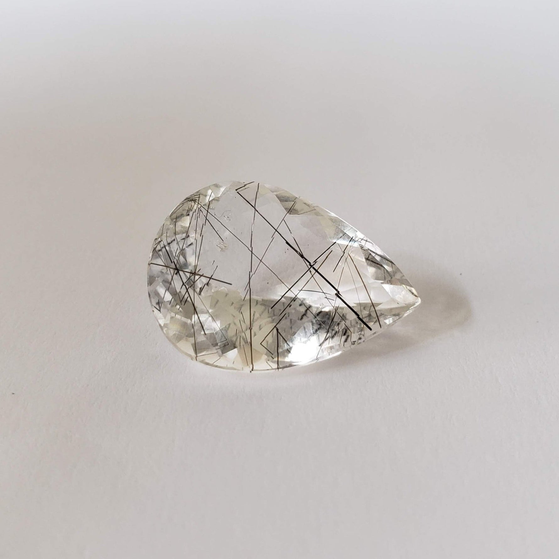  Tourmalinated Quartz | Pear Shape Cut | 24.3x18.5mm 23.35ct | Brazil 