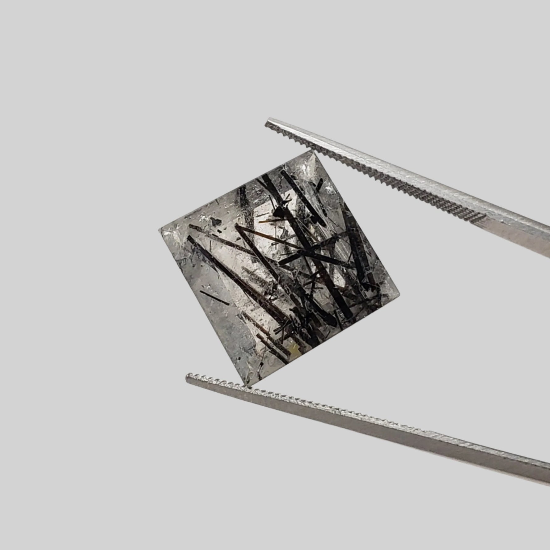  Tourmalinated Quartz | Square Cut | 14mm | Brazil 