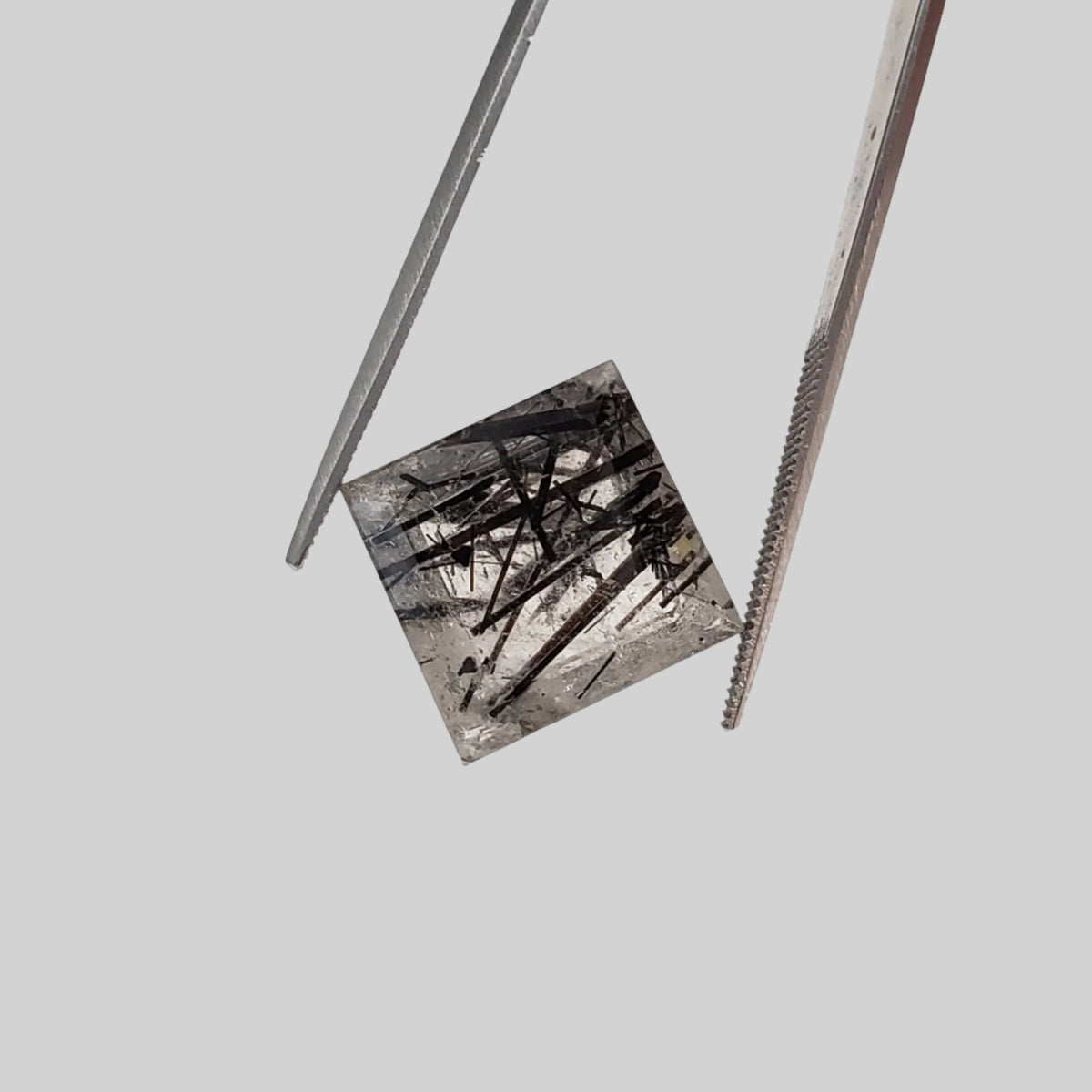  Tourmalinated Quartz | Square Cut | 14mm | Brazil 1