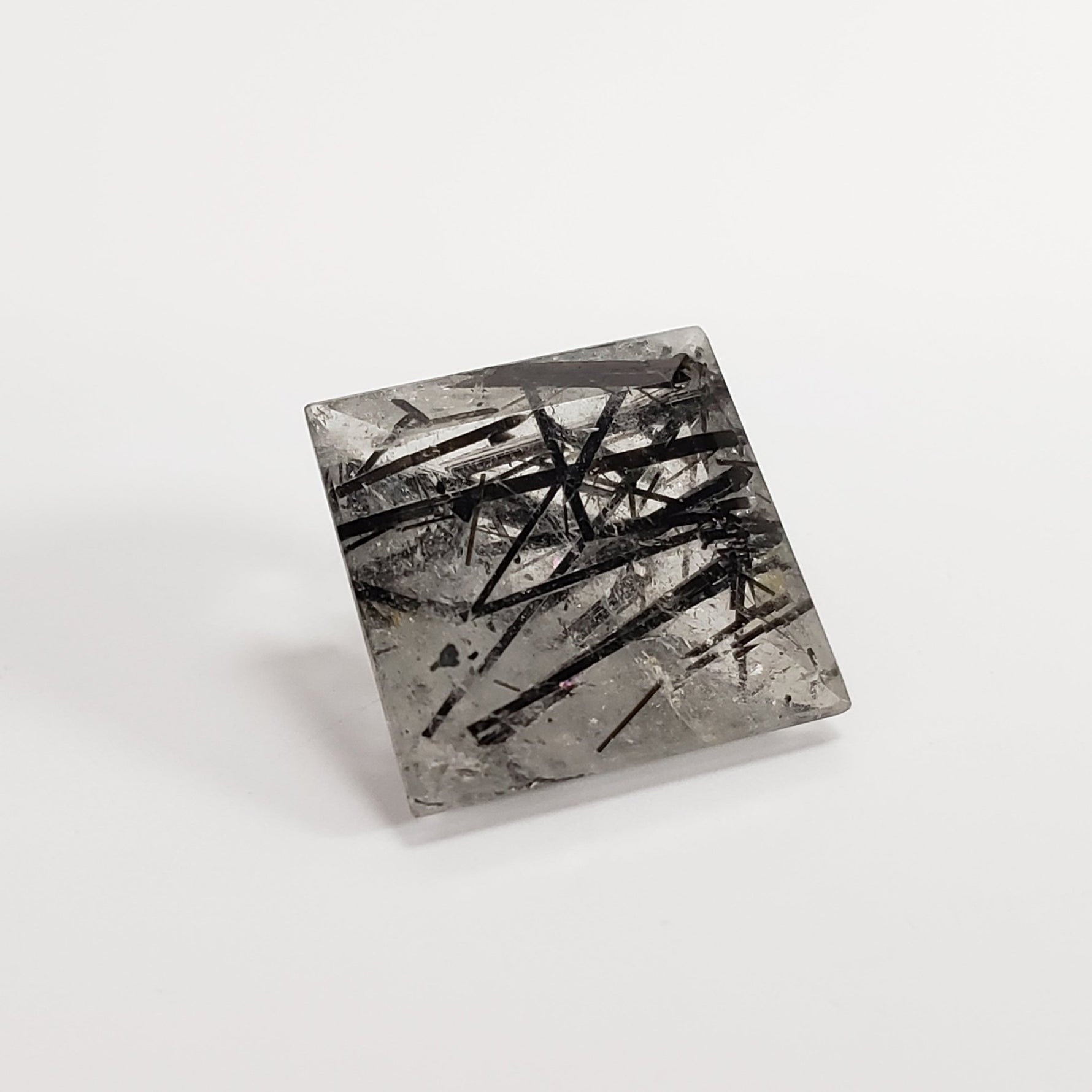  Tourmalinated Quartz | Square Cut | 14mm | Brazil 6