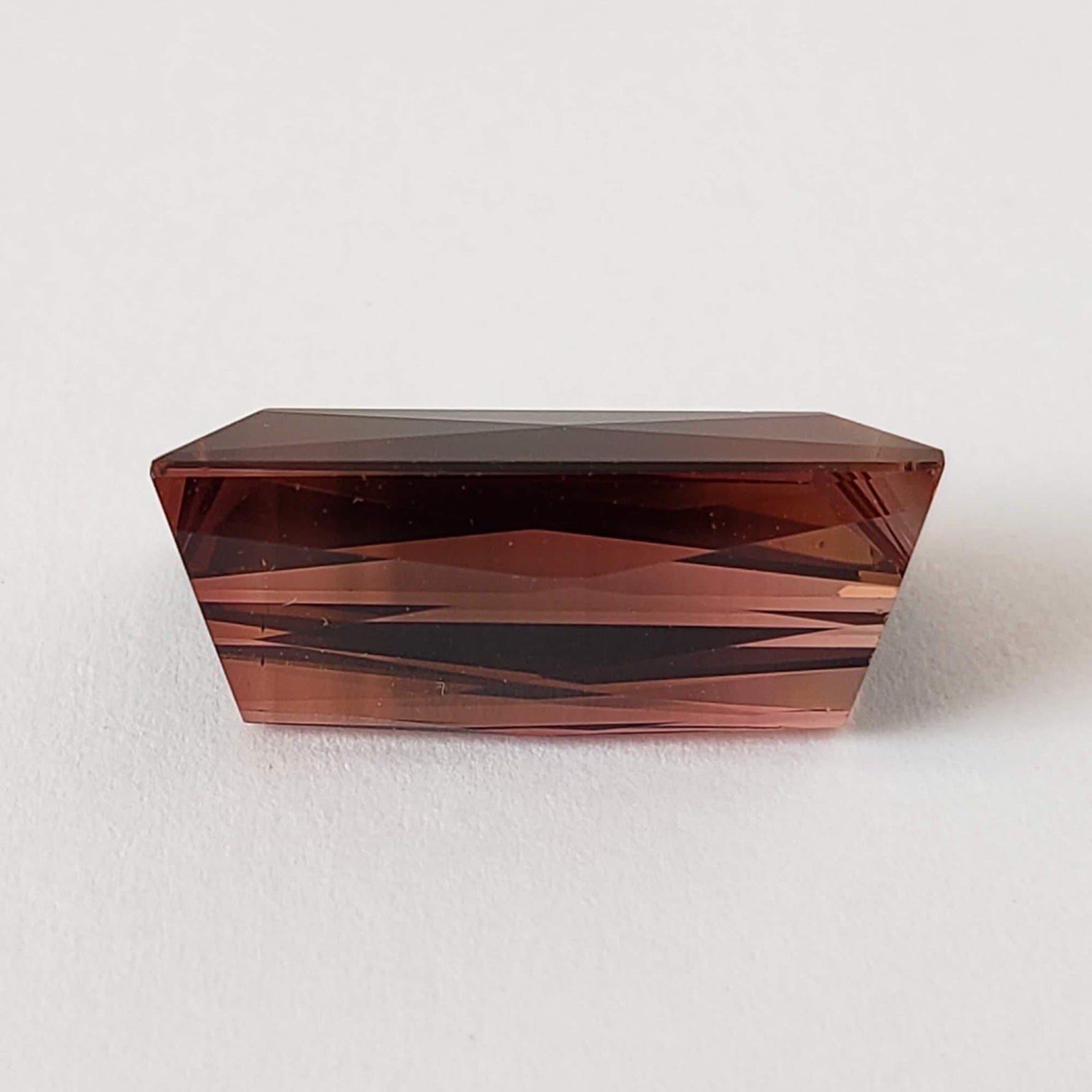  Tourmaline | Baguette Cut | Pinkish Brown Bi-Color | 17x9mm 10.9ct 3