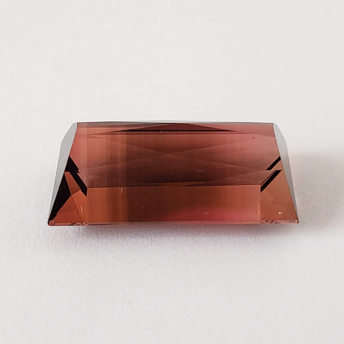  Tourmaline | Baguette Cut | Pinkish Brown Bi-Color | 17x9mm 10.9ct 4