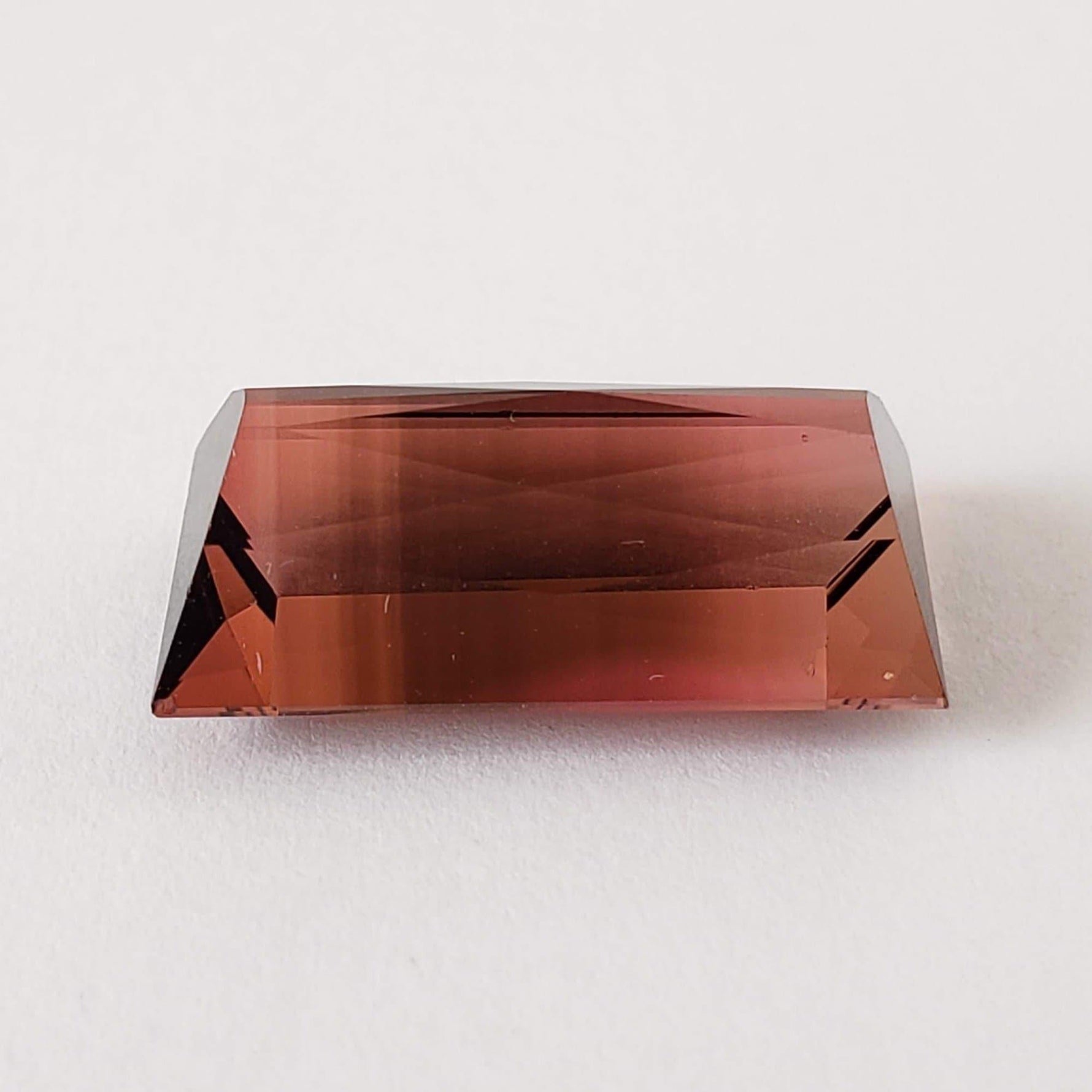  Tourmaline | Baguette Cut | Pinkish Brown Bi-Color | 17x9mm 10.9ct 4