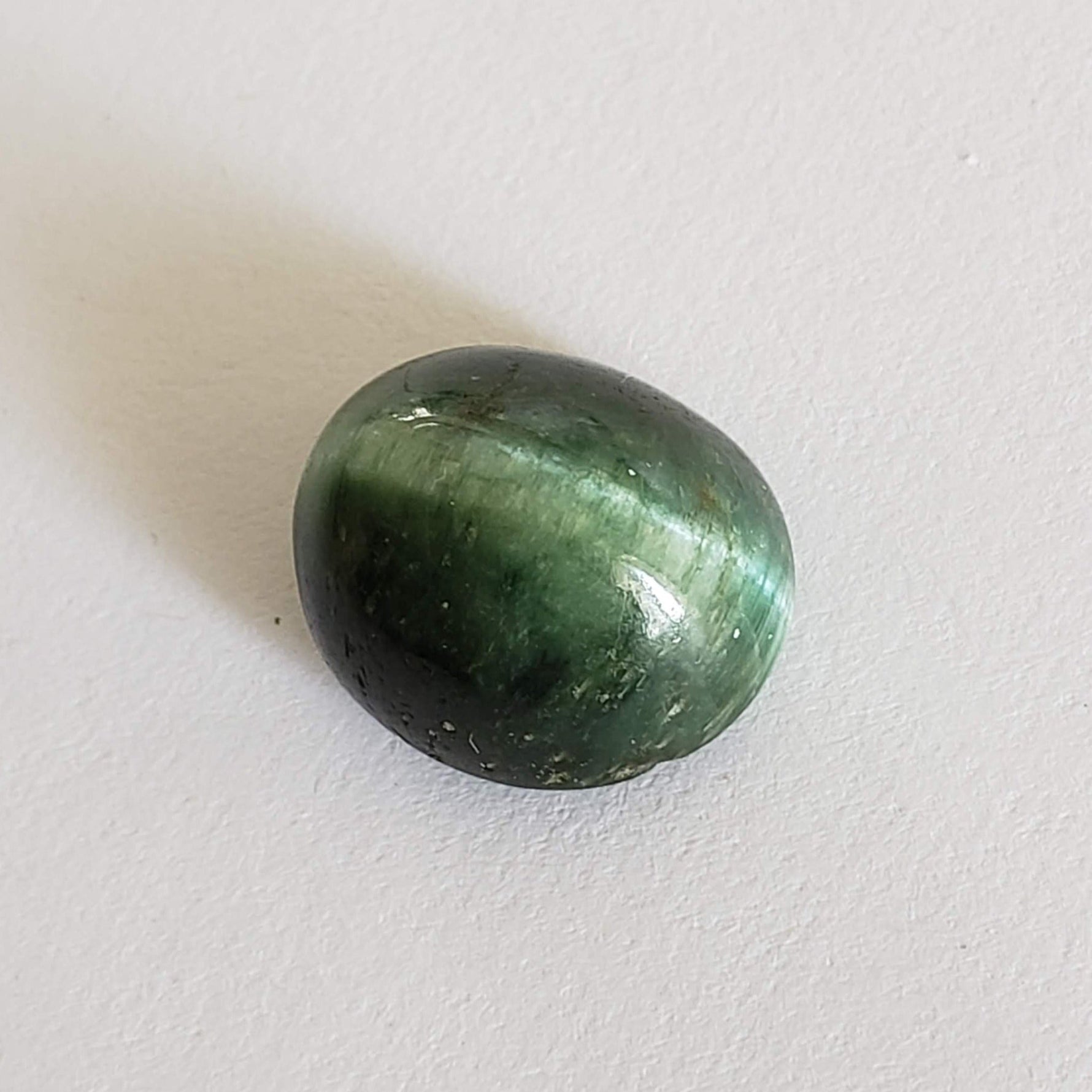  Tourmaline Cats Eye  | Oval Cabochon | Forest Green | 15.3x13.1mm 14.46ct 4