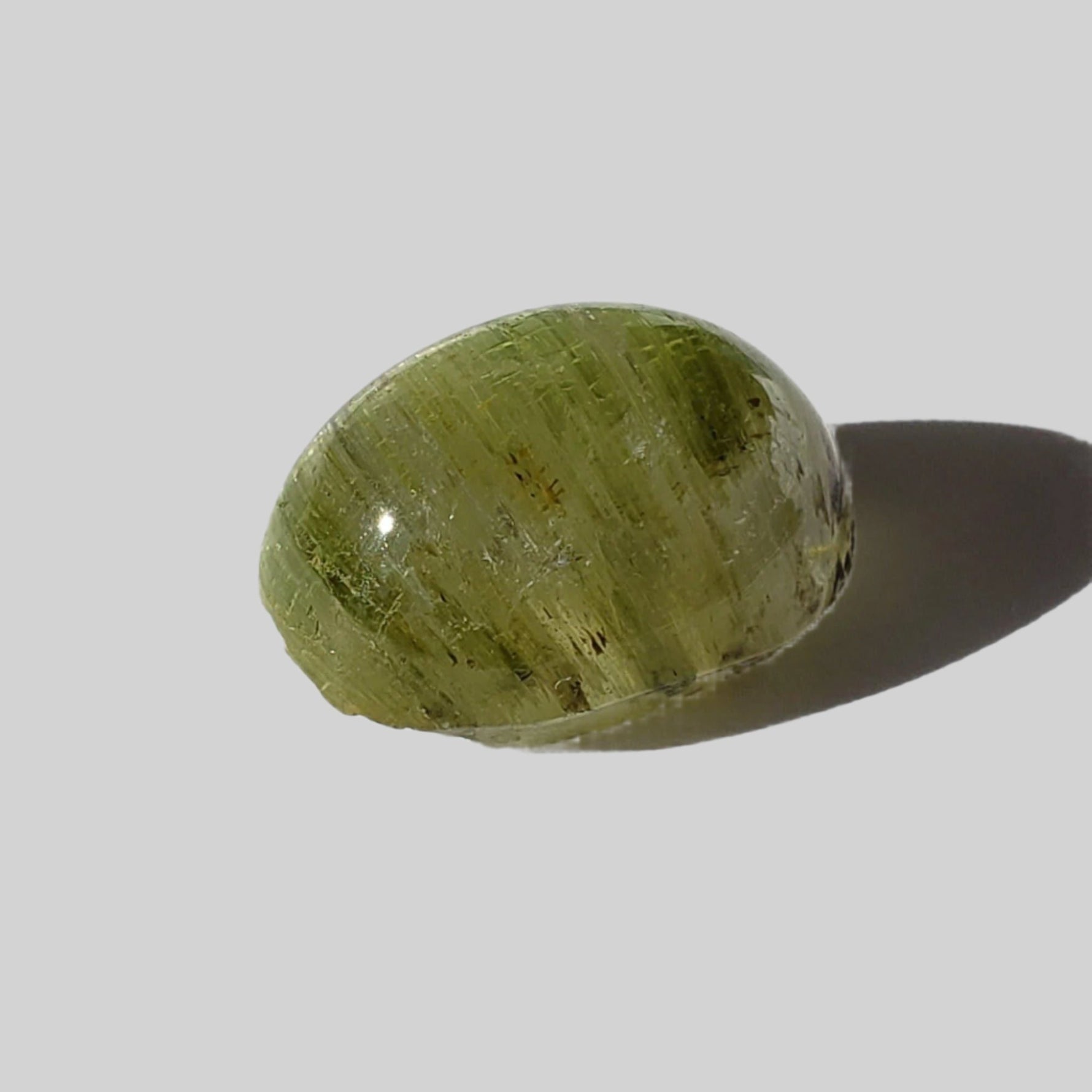  Tourmaline Cats Eye | Oval Cabochon | Light Green | 15.5x11.5mm 11.56ct 2