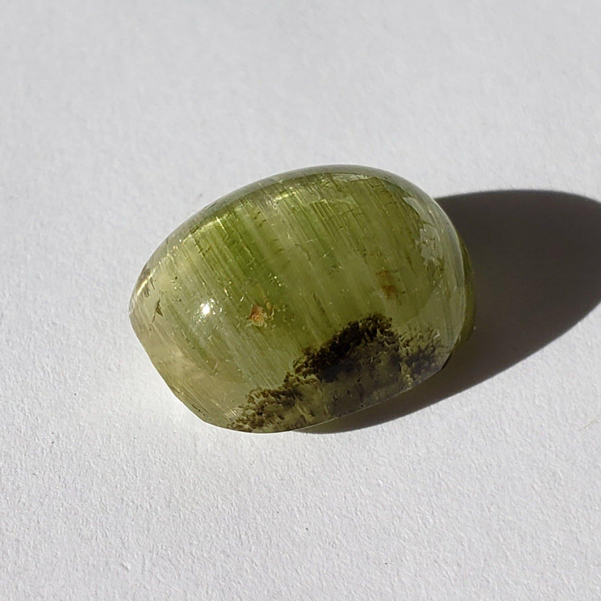  Tourmaline Cats Eye | Oval Cabochon | Light Green | 15.5x11.5mm 11.56ct 3