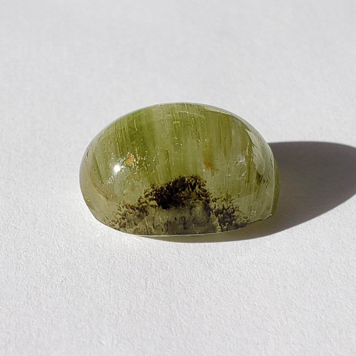  Tourmaline Cats Eye | Oval Cabochon | Light Green | 15.5x11.5mm 11.56ct 4