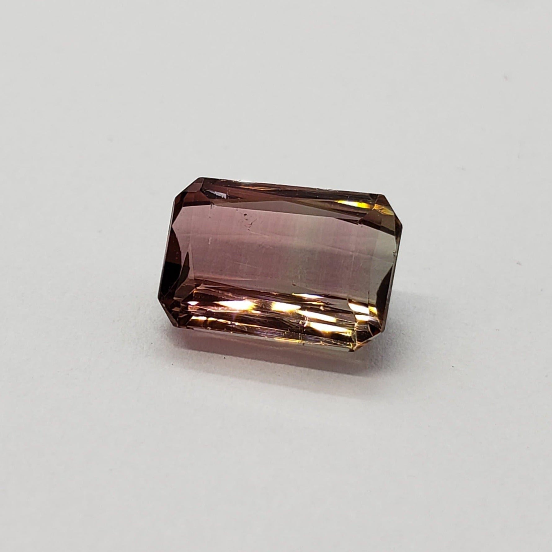  Tourmaline | Octagon Cut | Bi-Color Pink Green | 10x7mm 2.98ct 1