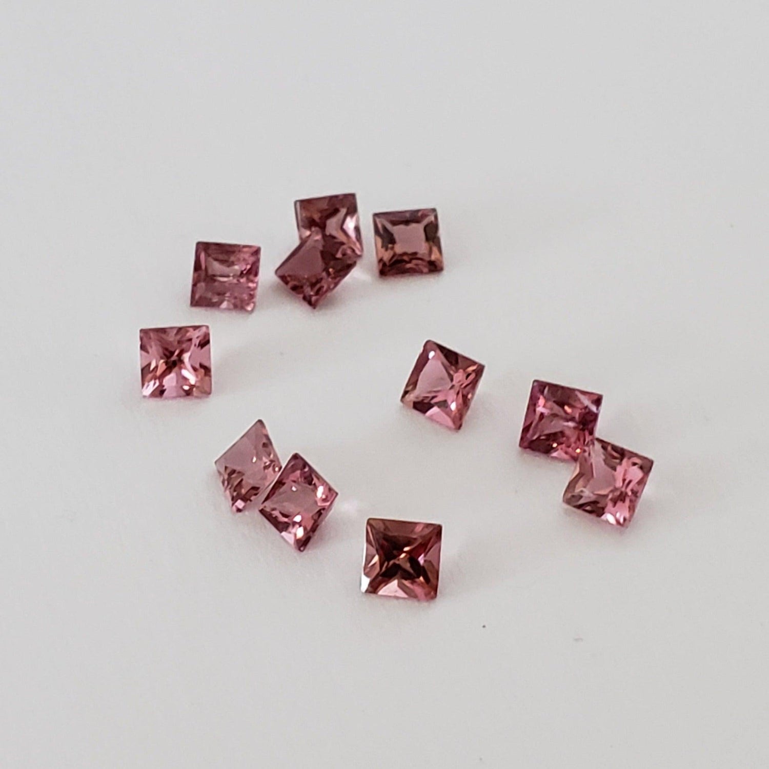  Tourmaline | Princess Cut | Orange Pink | 3.5mm | SO24 1