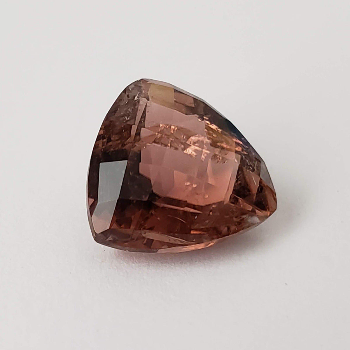  Tourmaline | Trilliant Checkerboard Cut | Peach | 11.1mm 4.77ct 1