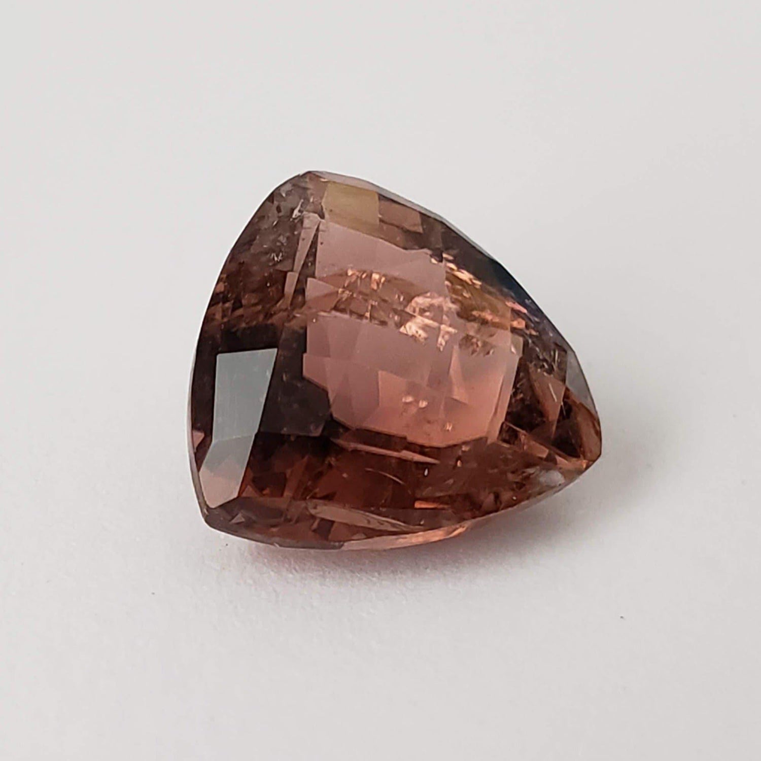  Tourmaline | Trilliant Checkerboard Cut | Peach | 11.1mm 4.77ct 1