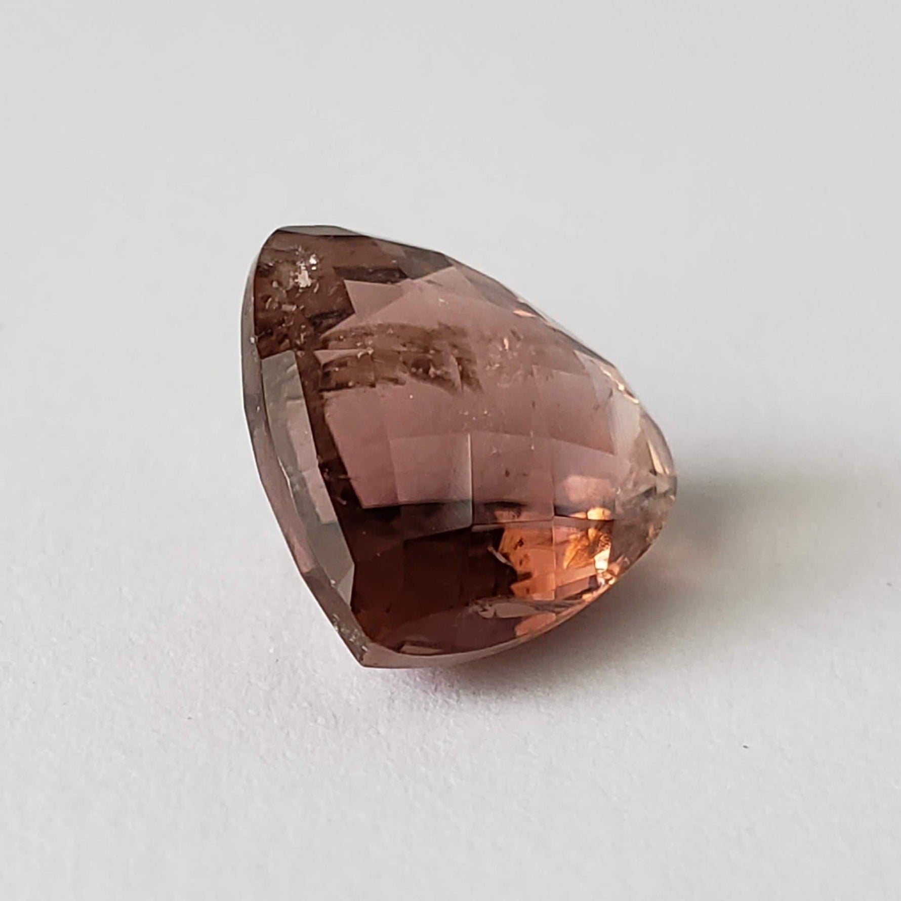  Tourmaline | Trilliant Checkerboard Cut | Peach | 11.1mm 4.77ct 2