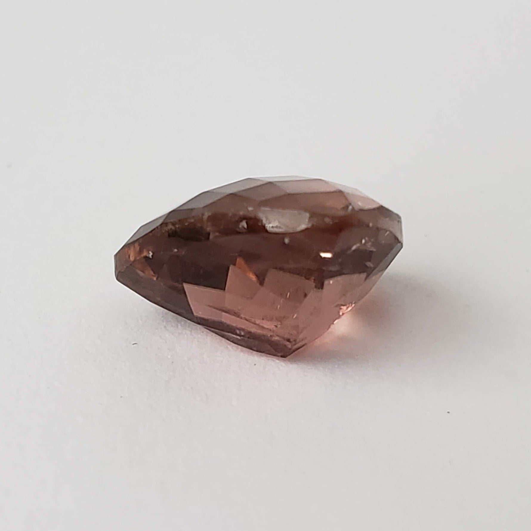  Tourmaline | Trilliant Checkerboard Cut | Peach | 11.1mm 4.77ct 4