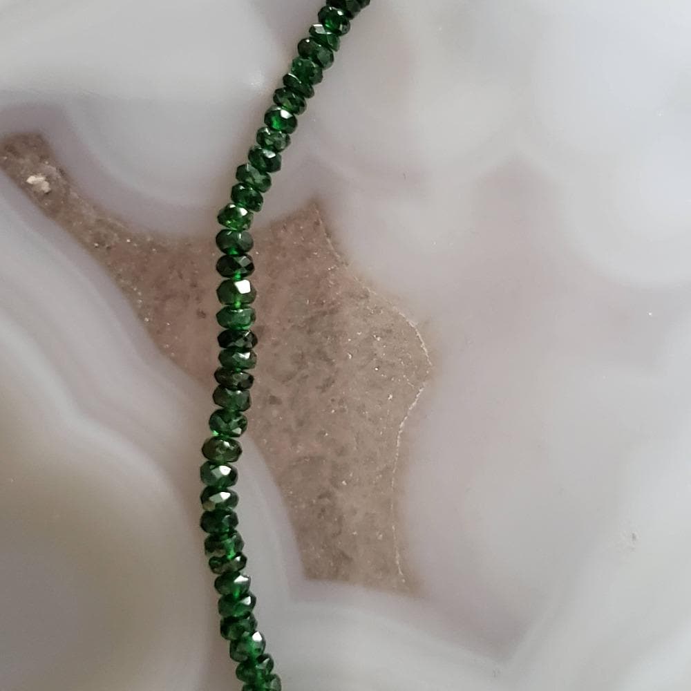  Tsavorite Gemstone Beads | 36 cm, 14 inch Strand | Rondelle | Emerald Green 1