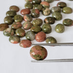  Unakite | Oval Cabochon | Green with Red | 12X10mm 