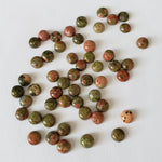  Unakite | Round Cabochon | Green with Red | 6mm 1