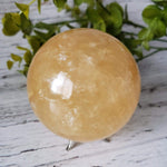 Amber Calcite Sphere | 87 mm, 3.4 inches | 952 grams | China