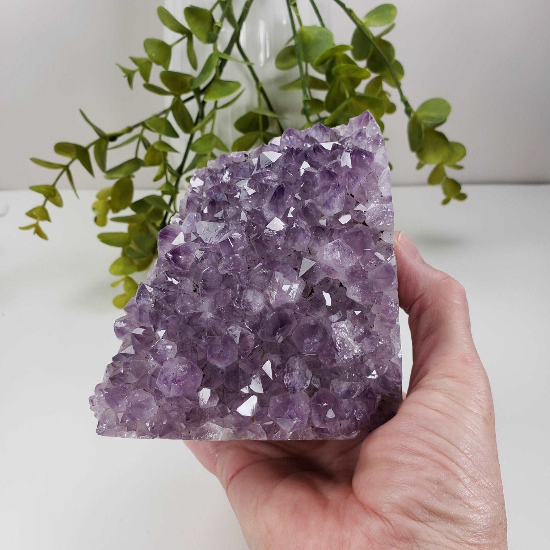 Amethyst Crystal Cluster | Deep Purple Crystals | 1.4 KG | Polished Agate | Brazil