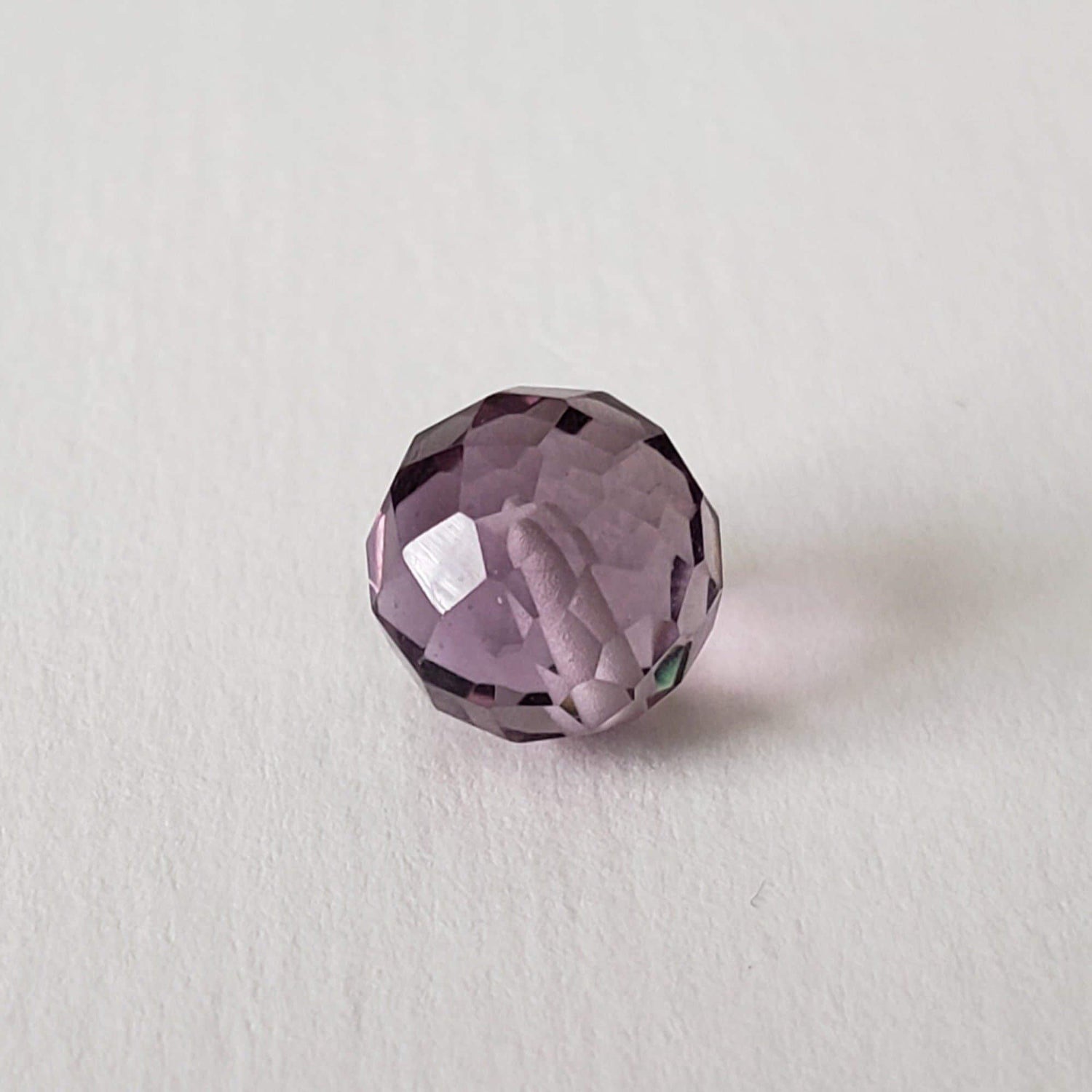 Amethyst | Half Drilled Faceted Sphere | Purple | 8mm 3.5ct | Canagem.com