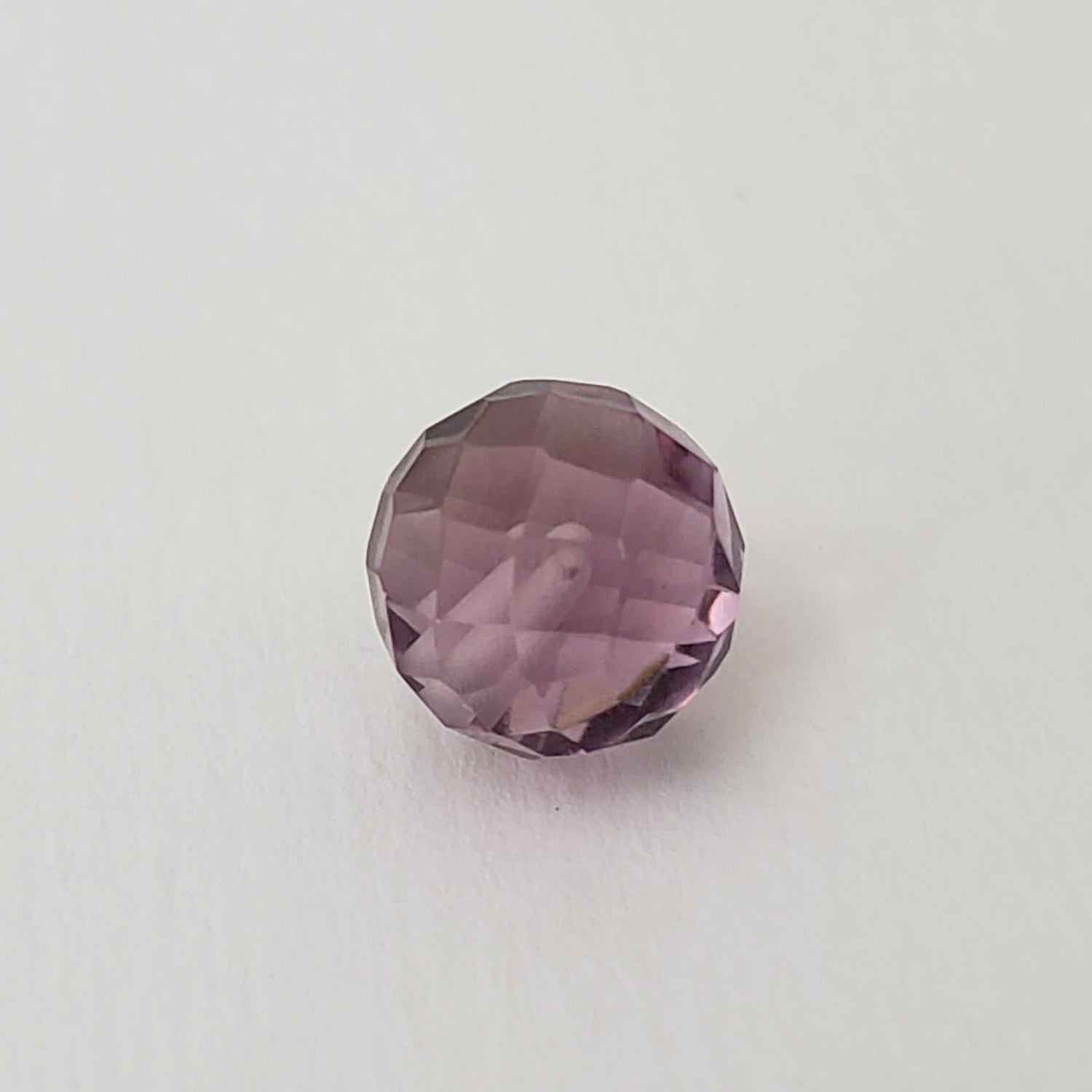 Amethyst | Half Drilled Faceted Sphere | Purple | 8mm 3.5ct | Canagem.com