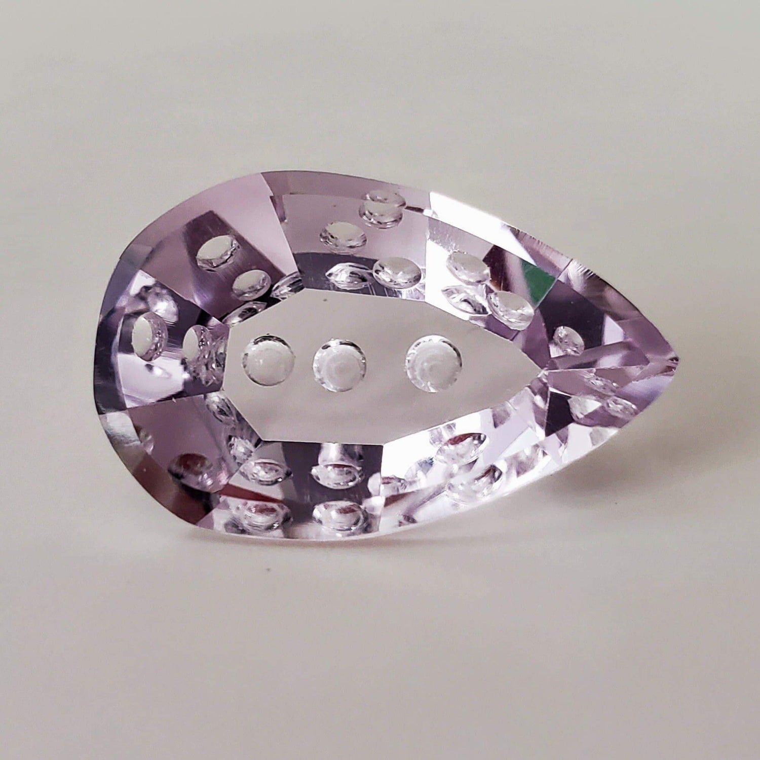 Amethyst | Laser Cut Pear Shape | Purple | 26X17mm 21.75ct | Canagem.com