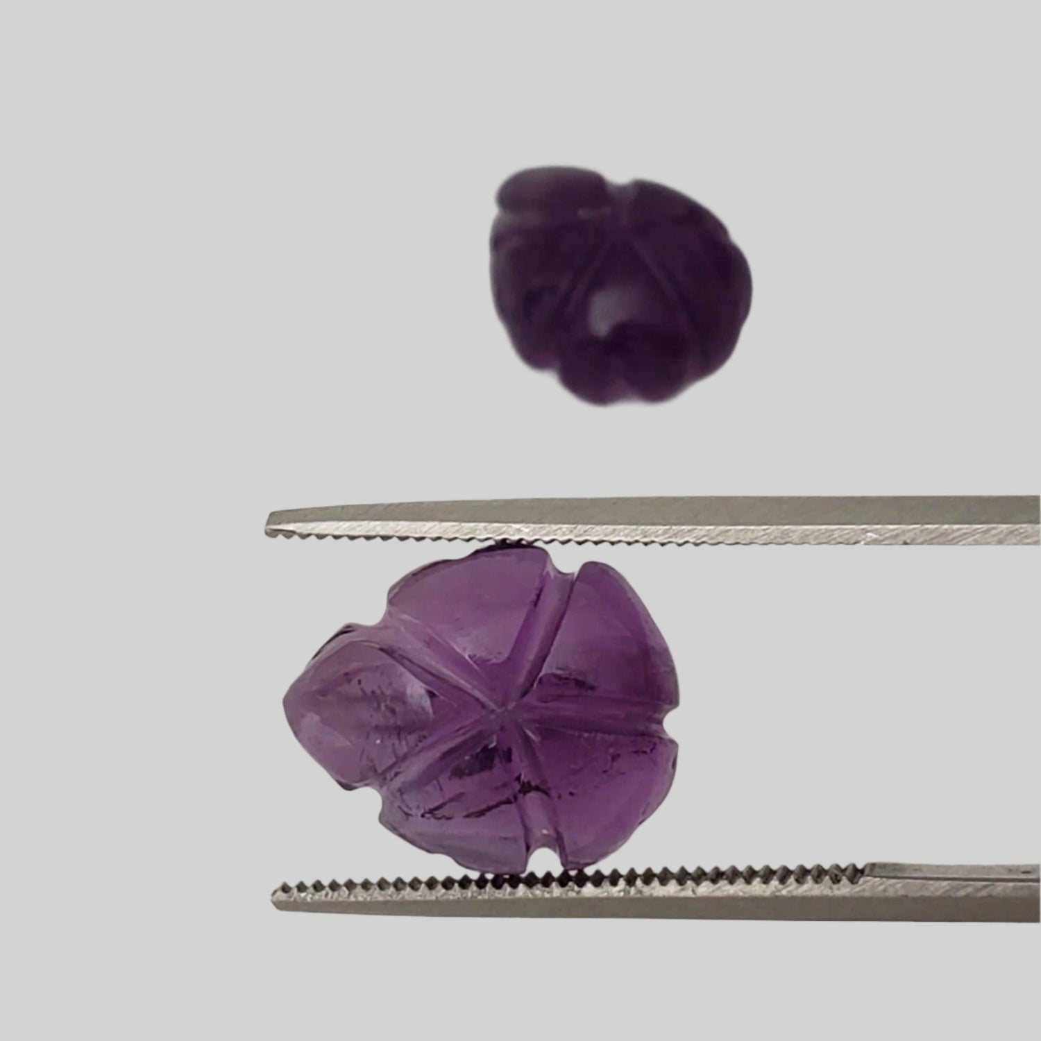  Amethyst | Carved Leaf Briolette | Purple | 12.5x10.5mm | Uruguay 