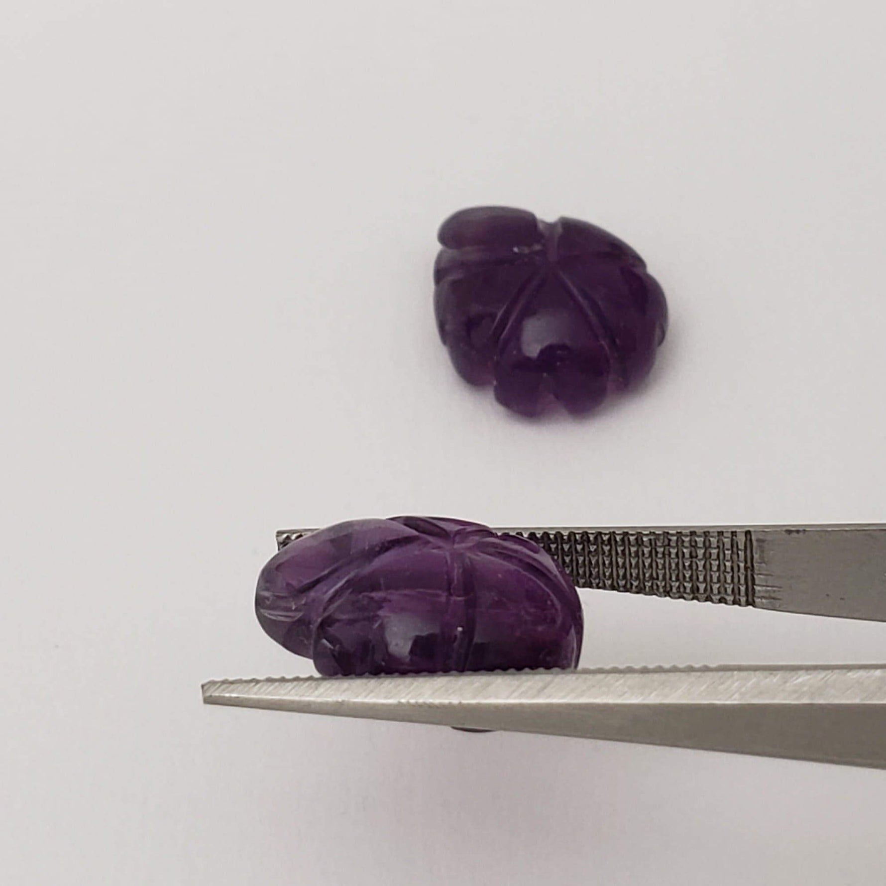 Amethyst | Carved Leaf Briolette | Purple | 12.5x10.5mm | Uruguay