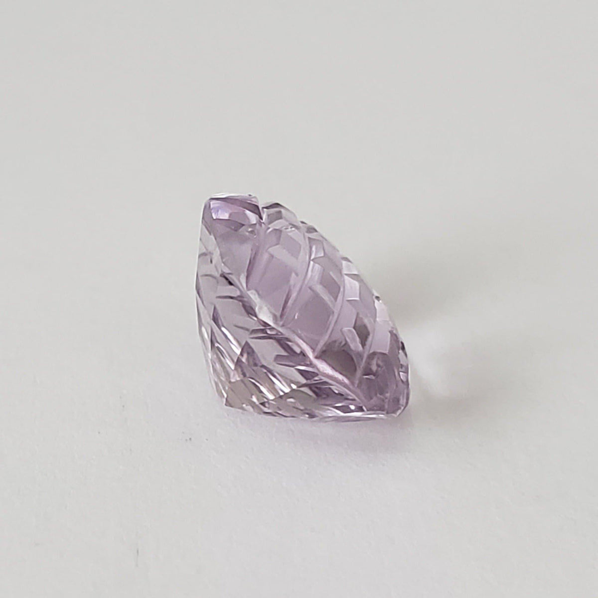 Amethyst | Oval Cut | Geometrically Carved | Purple | 12x10mm 4.43ct