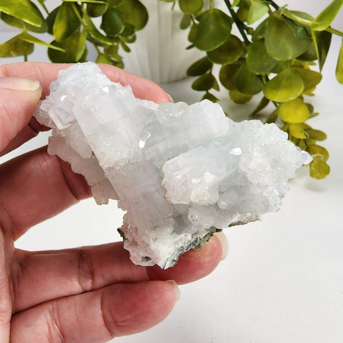 Apophyllite and Prehnite Cluster Crystal | 86 grams | Mumbai, India | Canagem.com