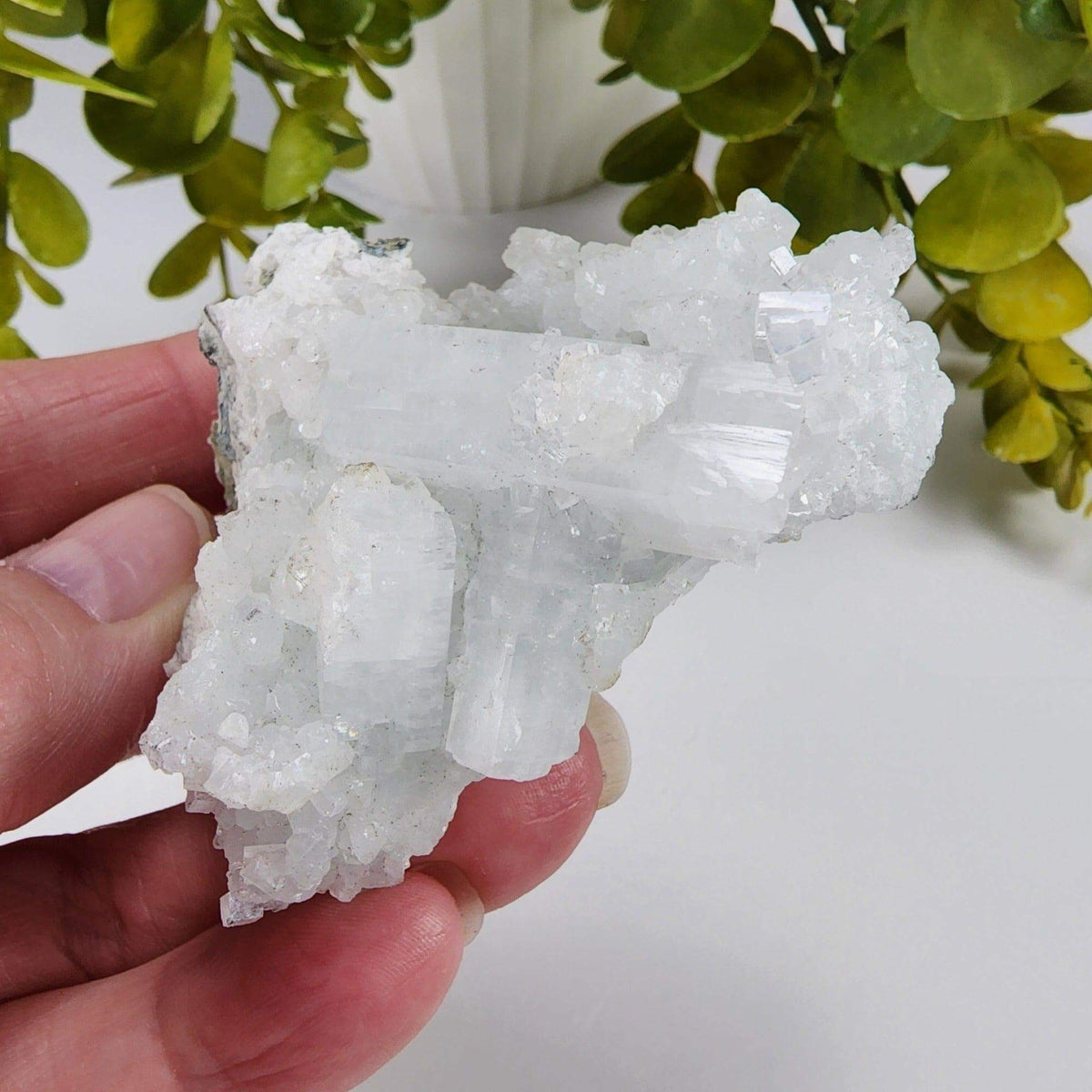 Apophyllite and Prehnite Cluster Crystal | 86 grams | Mumbai, India