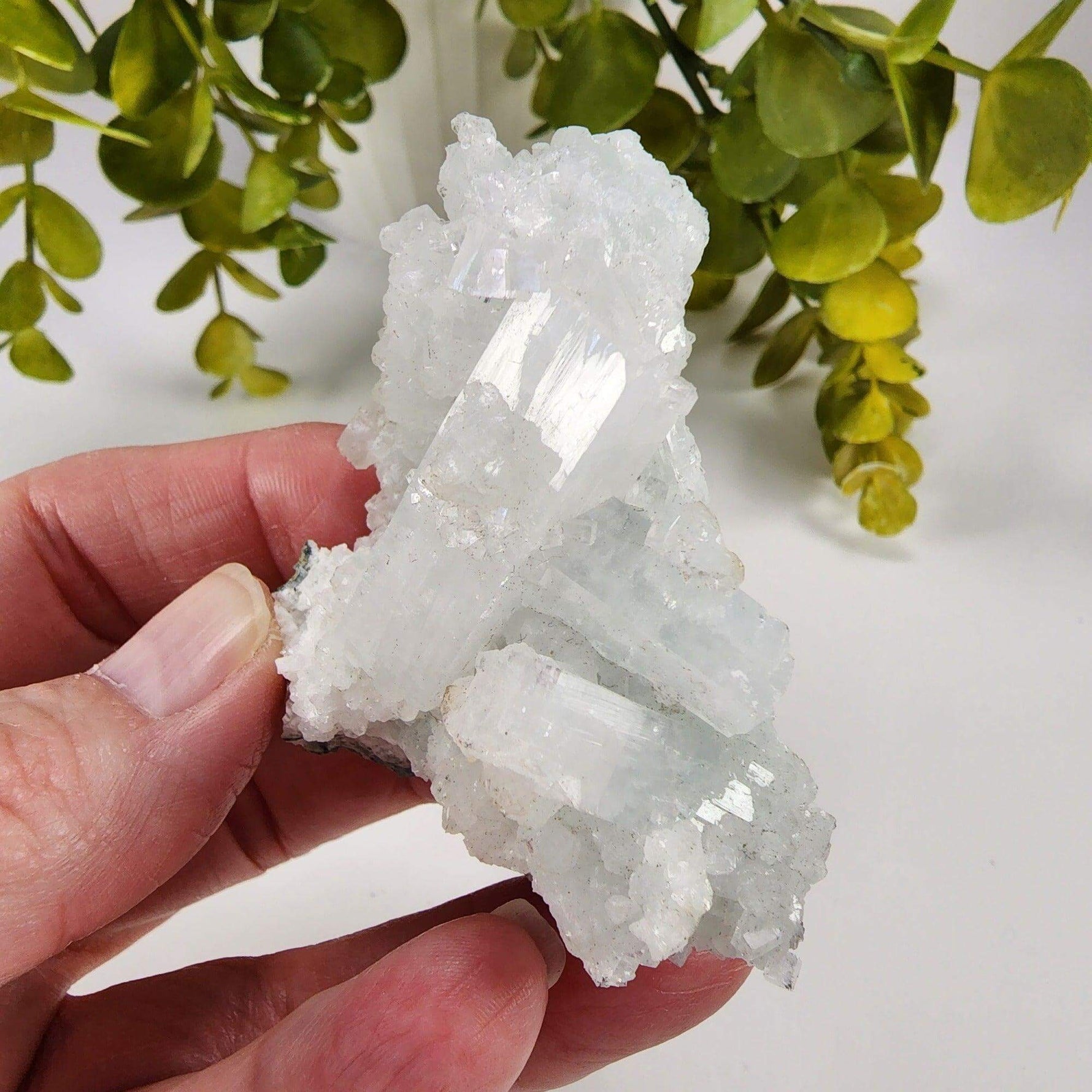 Apophyllite and Prehnite Cluster Crystal | 86 grams | Mumbai, India