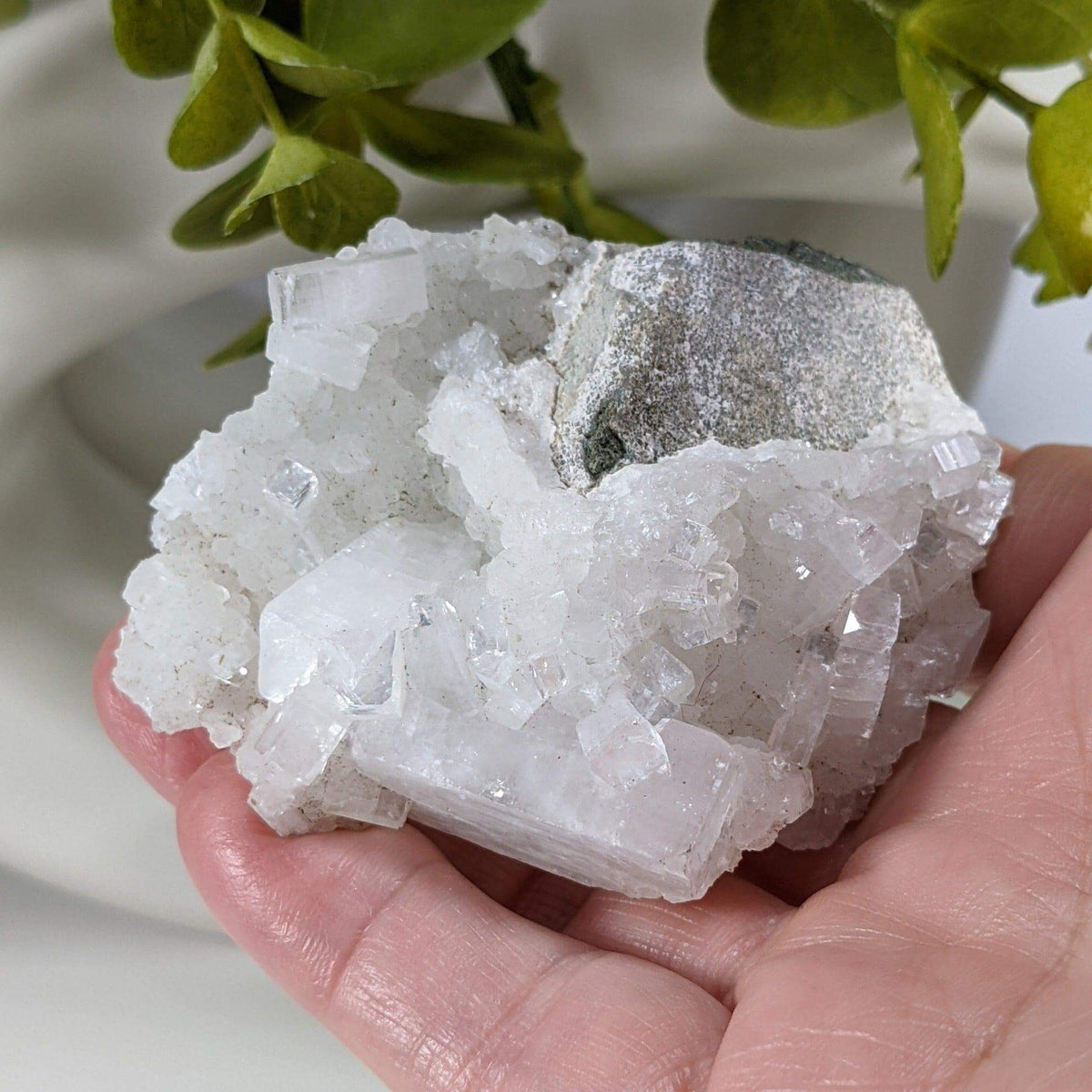 Apophyllite and Prehnite Crystal Cluster | 104 grams | Mumbai, India