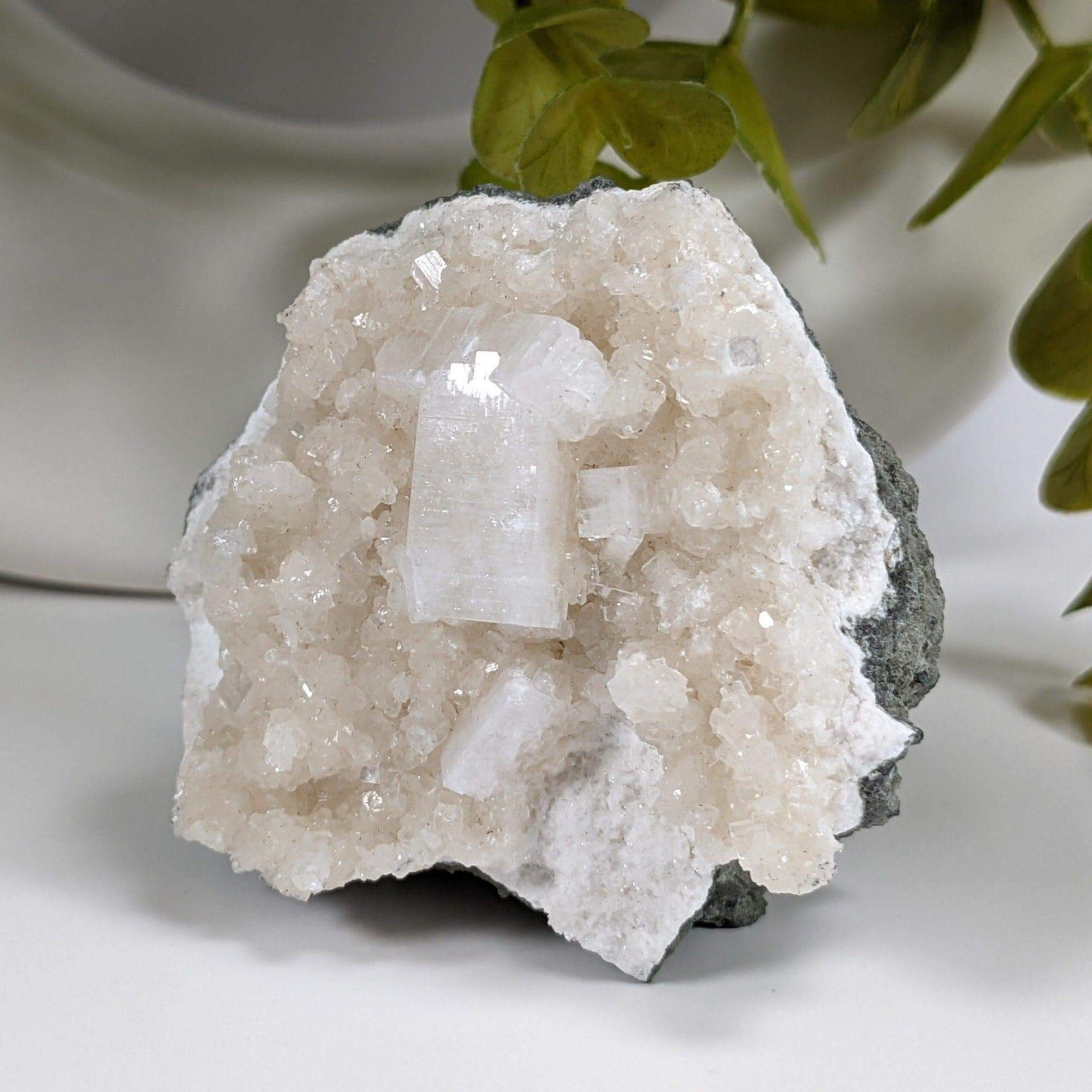 Apophyllite and Prehnite Crystal Cluster | 153 grams | Mumbai, India