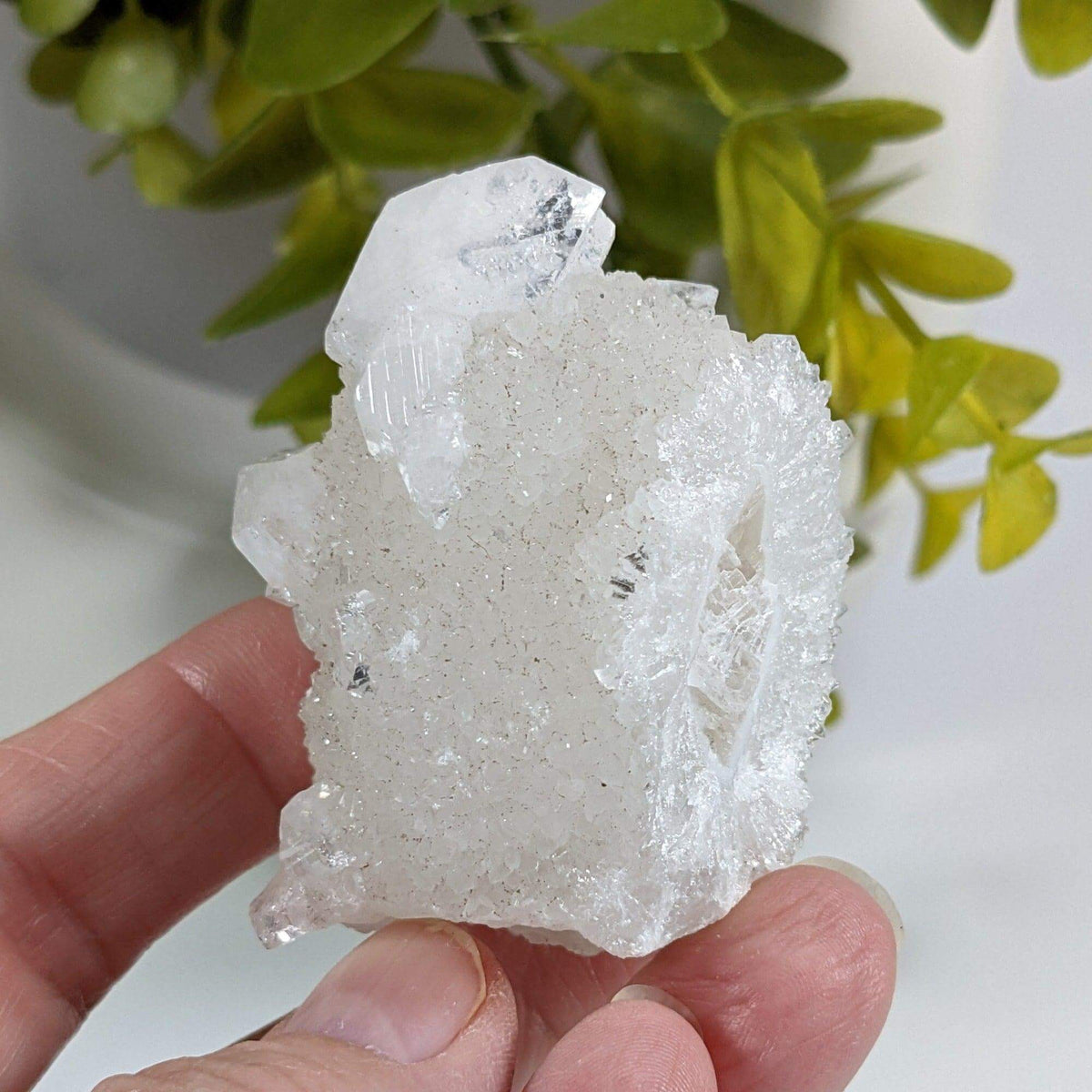  Apophyllite on Calcite Crystal Cluster 107 grams Jalgaon India 