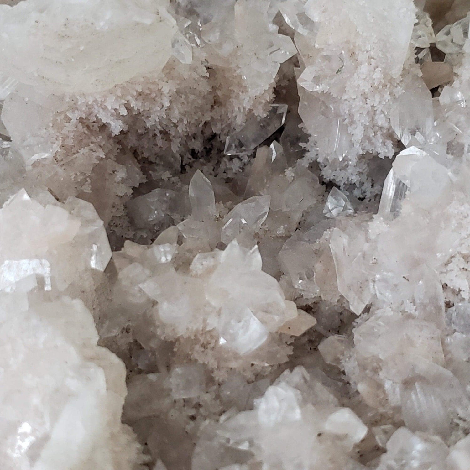 Apophyllite, Stilbite and Calcite on Chalcedony Druse | 2.46 kg | Jalgaon, India