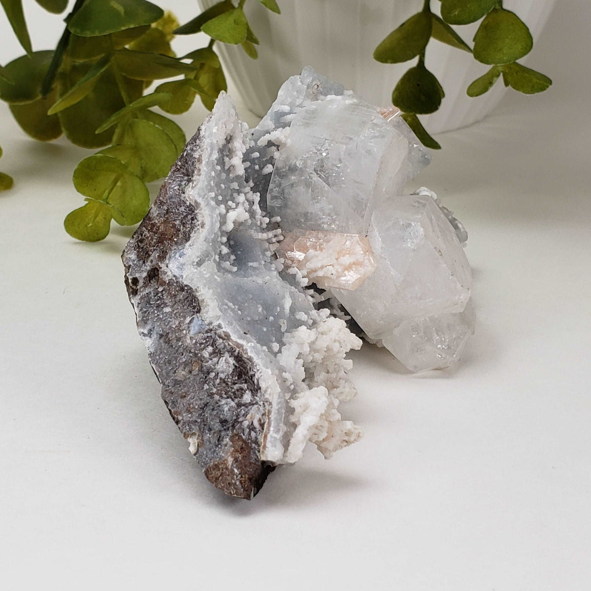Apophyllite Stilbite - Chalcedony Druse, 302g Crystal