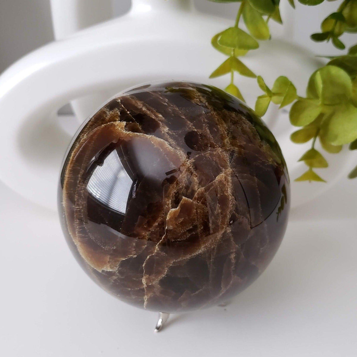 Dark Brown Aragonite Sphere | 104 mm, 4.1 in | 1.71 kg