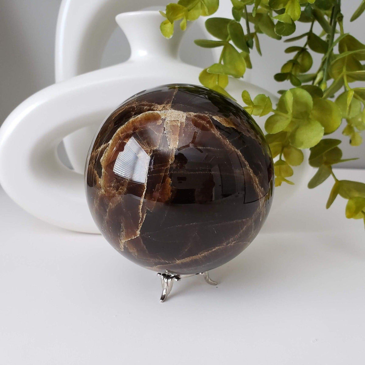 Dark Brown Aragonite Sphere | 104 mm, 4.1 in | 1.71 kg